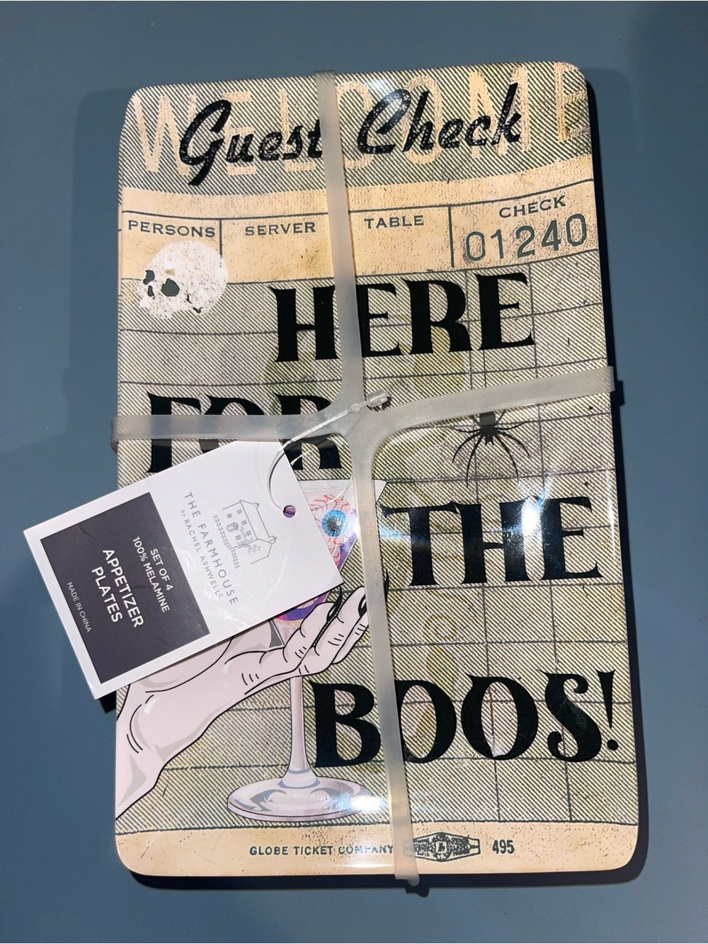 Rachel Ashwell The Farmhouse Here for the Boos Halloween Plates Set 4 NWT